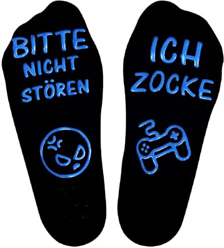 ANPLUS 2024 Gaming Socken, Lustige Socken, Bitte nicht stören, Ich Zocke Knöchel Socken RutschfesteHaussocken für Spielliebhaber. Geschenk junge 11 Jahre