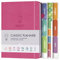 Tagesplaner & Terminkalender – Dankbarkeits-Tagebuch, Wellness-Tagebuch & undatierte Wochenplaner und Organizer – Schreibtisch-Tagebücher für Damen und Herren – LUX Productivity Classic (Hot Pink)