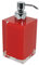 Gedy Auckland Dosasapone Bagno Rosso, Misure: 16,2X7X7 CM, capacità 210 ml, Dispenser Sapone Bagno in Resina Trasparente di Alta qualità, Design R&S, Fatto a Mano, 2 Anni di Garanzia