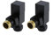 Milano 15mm Black Square Angled Heated Towel Rail Radiator Valves