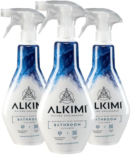 ALKIMI Bathroom Cleaning Spray, Pack of 3 – Powerful Cleaning, No Harsh Chemicals, with Natural Eucalyptus Extract & Clove Oil