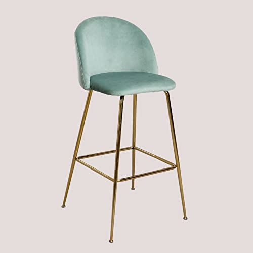 SKLUM Kana Design Hocker aus Samt Vergoldet ↑75 cm Grün Tanne (mehr Farben)