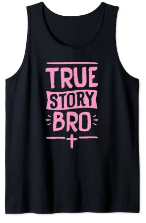 True Story Bro Croix avec verset de la Bible Rose Débardeur