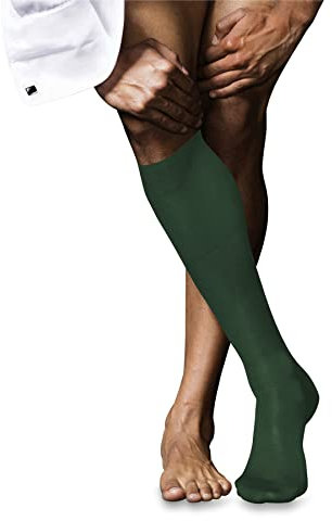 FALKE Herren Kniestrümpfe No. 9 M Kh Baumwolle lang einfarbig 1 Paar, Grün Hunter Green 7441, 39-40