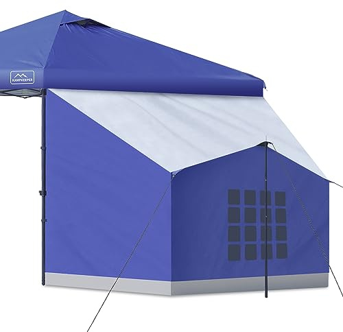 KAMPKEEPER Seitenzelt, Campingzelt für 3 m x 3 m Pop-Up-Vordach, einfach aufzubauender Pavillon, kompatibel mit 3 m breiten Zelten (blau)