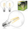 Lumiled 3x E27 LED Lampen G95 Vintage 8W Ersetzt75W Glühlampe 880lm Leuchtmittel 3000K Warmweiß Glühbirne Retro Filament Globe Glas Große Kugel Deko 3 Stück Birnen Haus Café Bar Ø95mm 360°