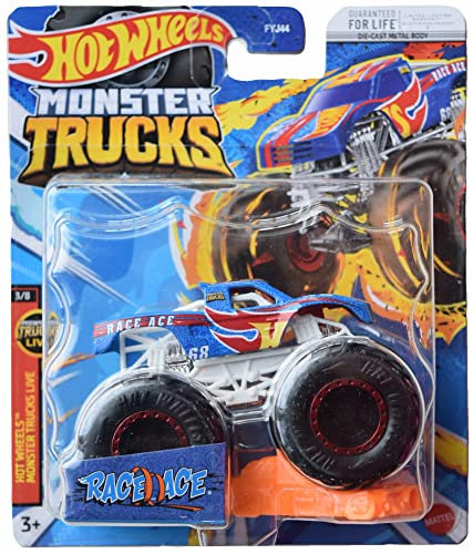 Hot Wheels Monster Trucks Race Ace, 2023 Connect and Crash Car