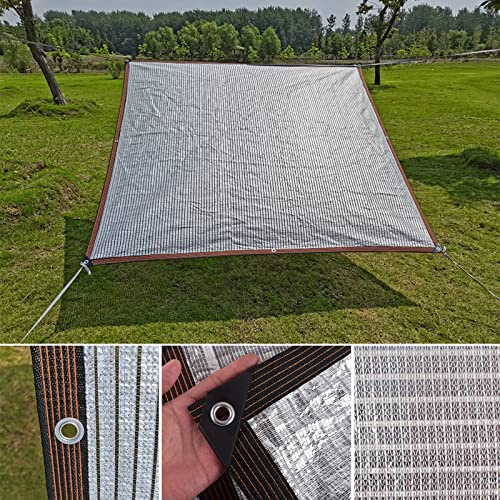 99% Hitzeschutz Aluminet Schattennetz Mit Ösen, Reflektierendes Alunetz Auto Schattennetz, Sonnenschutz Netz Hund, Gartensichtschutz, Beschattung für Terrassenüberdachung, Aluminium Uberdachung ( Colo