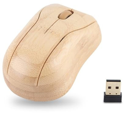 Kabellose Bamboo-Tastatur und -Maus, Kabellose 2,4-GHz-Computergeräte mit USB-Empfänger, Optionale 1200-DPI-Maus/Kompakttastatur/Kombination aus Kabelloser Tastatur und Maus (Maus)