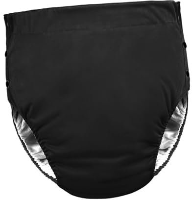 Harilla Wiederverwendbare Stoffwindeln für Erwachsene, auslaufsicher, waschbar, bequem zum An- und Ausziehen von Inkontinenzhosen, atmungsaktives Futter, Schwarz