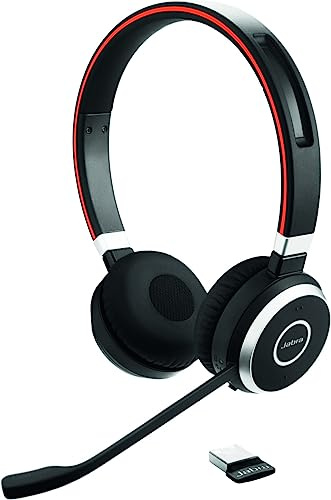 Jabra Evolve 65 SE Kabellose Stereokopfhörer – Bluetooth, Mikrofon mit Geräuschunterdrückung, lange Akkulaufzeit, duale Konnektivität, MS Teams-zertifiziert, unterstützt andere Plattformen – Schwarz