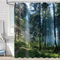 Lerores Duschvorhang 240x180cm Wald Dschungel, Beschwerter Saum Antischimmel Textil, Wasserabweisend, Waschbar Polyester Badevorhänge mit Ösen und 16 Duschvorhangringe für Badezimmer, Badewanne