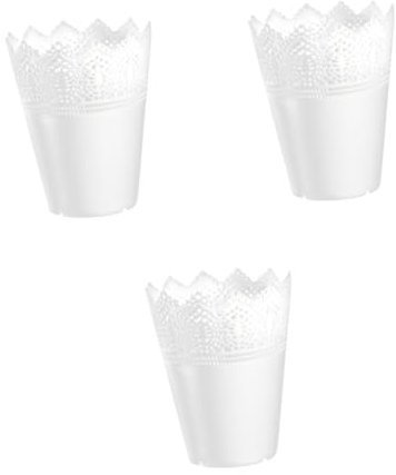 Sosoport 12 Pièces Pot De Fleur Tasses à Café en Verre Évider Décoration Intérieure Pots De Fleurs Décoration De Chambre Esthétique Blanche Dentelle