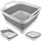 GIMWA Zusammenklappbares Waschbecken, 9 l, tragbar, Grau, Kunststoff, fr Wohnmobil, Camping, Babyflaschen, Geschirrpfanne, Waschwanne, Khler, Aufbewahrungsbehlter