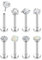 Chriscoco 8PCS 18G/20G G23 Titan Labret Piercing Schmuck - Silber mit Opal und CZ - Tragus, Labret, Nasen-, Lippen-, Monroe-, Medusa-, Helix-, Conch- und Tragus-Piercing - 6mm und 8mm - 0,02kg