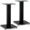 Pronomic SLS-282 BK Par de soportes de altavoz - Diseño elegante con 2 placas de cristal para monitor de estudio - Ajustables en altura y pies de goma - Paso de cables oculto en la parte posterior