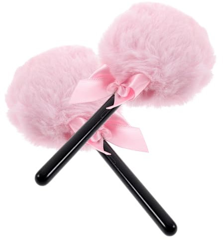 MAGICLULU 10 Stk Puderquaste Pulver Groß Make-up-tools Foundation-puff Make-up-puff Aus Baumwolle Gesichtsschwamm Einstellung Pads Körper Rosa Handhaben Fräulein Lange Haare