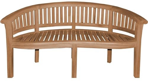 Teako Design Teak Bananenbank Avellino, Wetterfeste Gartenbank, Ergonomisch, Robust und Wetterbeständig, Verschiedene Größen, für den Garten geeignet, Parkbank (150 x 60 x 87 cm), TB-1414-x