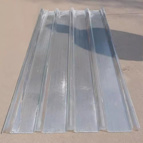 FRP Roofing Cladding Panel,Clear Roof Sheet,UV Resistance Sheeting Corrugated Roof,Silent Daylighting Panels,Replacement Shed Panel for Roof,Car Shed,Canopy,1mm Thick (0.9x1.1m/35x43in)