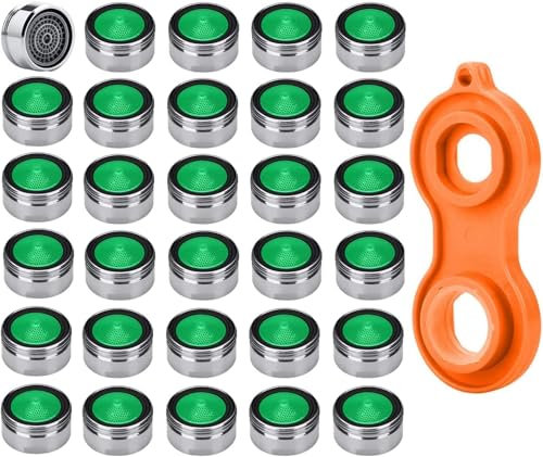 Wasserhahn Sieb Aufsatz Strahlregler M24 30pcs Wasserhahn Siebeinsatz Einsatz Luftsprudler Ersatzteile Material Messing von Verchromt Wasserhahnsiebe Filter für Wasserhähn