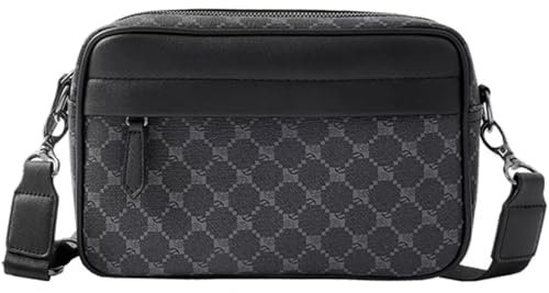 Hjkiopc Sacs bandoulière homme,Sacoche Bandouliere Multifonctionnel,Sac à Bandoulière vintage shoulder pour homme,Sacs business,petit Étanche loisirs sac à dos,pour le travail,les voyages (Noir)