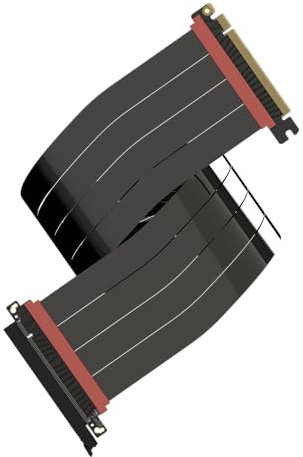 LINKUP - AVA5 PCIE 5.0 Riser-Kabel [70cm (Gesamtlänge 74cm)] RTX5090 RX9070 GPU Bereit | x16 128GB/s Geschwindigkeit | PCIe 4.0 & WRX80/WRX90E Kompatibel | Gerade, Schwarz