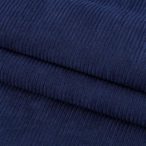NBEADS 2x1.5m Kord-Stoff, Solide Plain dicken Microstretch Cord Material Kleidung Stoff für Mantel Hemd Kleid Hose Kostüm Sofa DIY Wurf Kissenbezüge, Mitternachtsblau