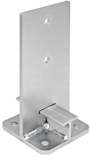 Fence Base Support 100mm x 200mm x 6.0mm (4) Brackets Pack of: 1 Concealed Shoe Pergola, Posts, Bolt Down Feet DIYUK