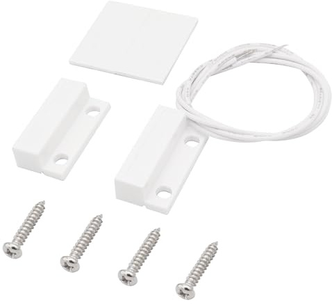 FOCMKEAS Interruptor magnético de lengüeta con cable, montaje en superficie normalmente cerrado, sensor de contacto NC, alarma, interruptor magnético de puerta con 2 cables, ABS, MC-38