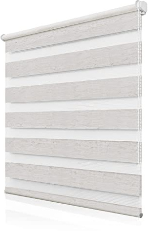 Doppelrollo Klemmfix ohne Bohren 60x130cm(BxH), Rollos für Fenster ohne Bohren Natur, Duo Rollo Klemmrollo, Lichtdurchlässig & Sichtschutz,Fenster Rollo für Innen