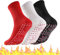 DSLIHA 3 prs Self Heating Socks, Thermal Socks for Unisex Winter Magnetic Therapy Socks,Warm Soft Comfortable Anti-Freezing Outdoor Socks -Black+White+Red