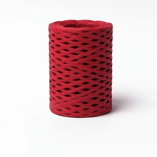Hilo de rafia suave de 150 m, papel de hierba para tejer y hacer crochet, hecho a mano, para hacer sombreros de paja, bolsos, pantuflas de muñeca, hilo suave de 80 g/unidad, G13, arce rojo