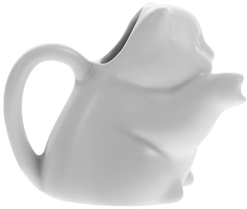 Ciieeo Ceramic Cat Milk Jug Cute Animal Shaped Creamer Cat Shaped Sauce Cup for Coffee Frothing and Home Use