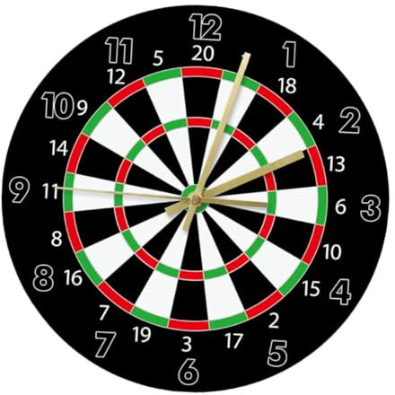 Ciieeo Stylische Wanduhr Für Zuhause Dart-Design Geräuschlos Für Wohnzimmer Schlafzimmer Bar Und Restaurant Dekorative Wanddekoration Ohne Batterie