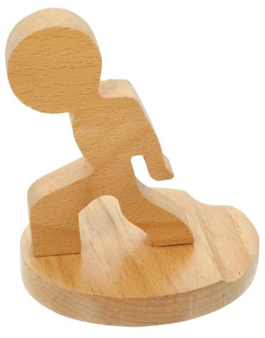 HOMSFOU Support Téléphone Bois Support De Bureau Bois avec Design Adorable pour Smartphones pour Base Stable Et Lisse
