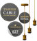 LEDSone 3 Pack Metal E27 Pendant Light Fitting with Twisted Cable Ceiling Vintage Antique Brass Pendant Light for lamp Holder Fitting for Restaurant