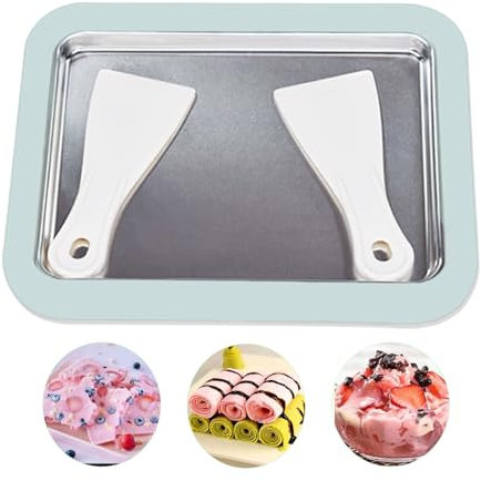Máquina de rodillos de helado XL instantánea con 2 espátulas, máquina de helado enrollada para sorbete, yogur congelado, helado, helado, máquina casera para hacer yogur congelado para niños, hogar y