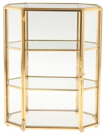 SELiLe Goldene Schmuck Aus Glas Vitrine Wohnaccessoire Für Ringe Halsketten Und Schmuckstücke Tragbar Für Geschenke