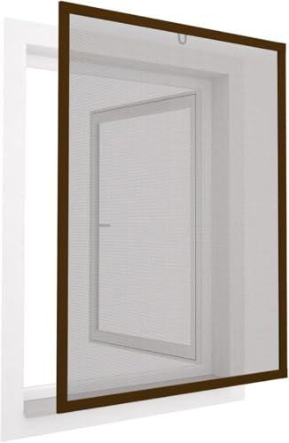 Insektenschutz-Fensterrahmen Insektenschutz Alurahmen Fenster Comfort - 100x120cm (Braun)