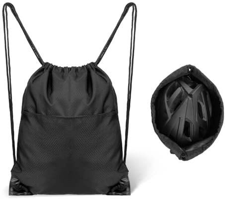 Turnbeutel 36 x 43 cm Wasserdichter Stoffbeutel mit Kordelzug Großes Fassungsvermögen Oxford Sportbeutel mit Kordelzug für Jungen Mädchen Kinder Schwimmen Fitness Radfahren Sport Rucksack Schwarz