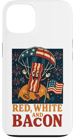 Patriotisches Feuerwerk Speck Fallschirm USA Rot, Weiß & Speck Hülle für iPhone 13