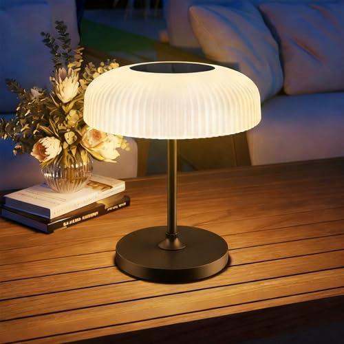 AGOTD Solar Tischlampe Outdoor mit 4000mAh Akku, USB-C, Touch-Dimmung (Warm+Kaltweiß), für Garten, Terrasse & Innen, Geschenk für Familie, Ideal zu Weihnachten, Geburtstag oder Einweihung