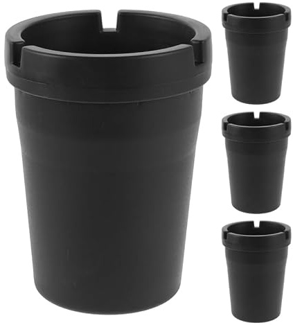 Beatifufu 4 Stück-pack Tragbarer Aschenbecher für Fahrzeug aus Kunststoff Geruchsdicht und Abnehmbar zur Einfachen Reinigung für Lange Fahrten und Reisen