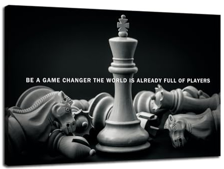 Inspirational Canvas Wall Art Be A Game Changer The World Is Already Full Of Players Motivational Entrepreneur Quotes Posters Print Artwork Painting Picture for Office Home Framed<12 x 18 inch>