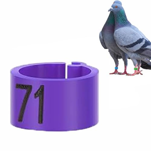 100 Stück Vogelringe 8mm Nummeriert 001-100 - Bunte Clip Ringe aus Kunststoff Wiederverwendbar - Fußringe zur Kennzeichnung für Wachteln, Papageien, Tauben & Geflügel Zubehör
