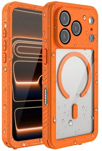 TECHGEAR Waterproof Case for iPhone 17 Pro, IP68 360° Full Body Heavy Duty Shockproof, Dustproof Cover, MagSafe Compatible with Built-in Screen & Camera Protector, Protective Magnetic Phone Case