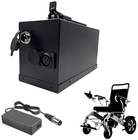JHKJ Batterie Amovible pour Fauteuil Roulant 24V 6,6Ah 13Ah 16Ah 20Ah 24Ah 30Ah 35Ah, Batterie au Lithium avec Chargeur, Batteries 24V pour Scooters de mobilité, Moteur de 0 à 850W,24v6.6ah