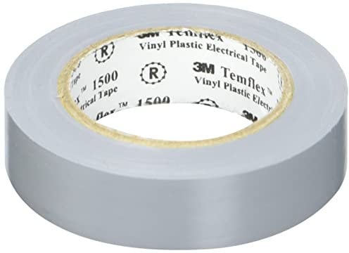 3M TGRA1510 Temflex 1500 - Cinta aislante de vinilo (15 mm x 10 m, autoadhesiva), color gris