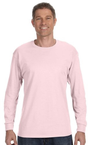 Jerzees 5.6 oz. 50/50 Heavyweight Blend Long-Sleeve T-Shirt Classic Pink Medium