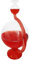 Estation meteorologica de vidrio claro y soplado con la boca, barómetro Goethe cristal claro y transparente con agua destilada en el colour rojo y una escala del tiempo tamaño aprox. 11,5 x 20 cm, Obe